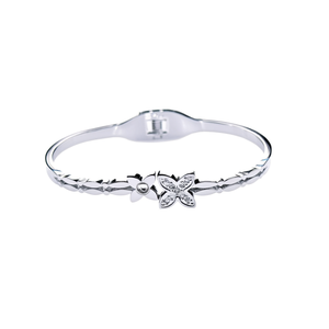 Bracelet en cristal, acier inoxydable 316L, plaqué or PVD, design floral, bijoux pour femmes - Product Image 2