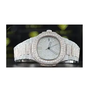 Professional Supplier of VVS Clarity Moissanite Studded Watch for Mens Iced out Diamond Studded Watches for Special Occasions