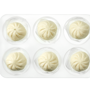 Kunden spezifische Lebensmittel qualität PP 6 Fächer Puff kuchen halter Einweg gedämpfte gefüllte Brötchen Snack verpackung Lebensmittel Tablett - Product Image 1