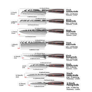 Ioko đầu bếp slicing Sushi bít tết Santoku dao 4cr13 lưỡi thép không gỉ pakkawood Nhật Bản phong cách nhà Bếp <span class=keywords><strong>Knife</strong></span> Set - Product Image 6