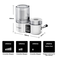 Purificateur d'eau intelligent portable à 5 étapes avec affichage, charbon actif pour une purification rapide de l'eau, usage domestique, débit élevé