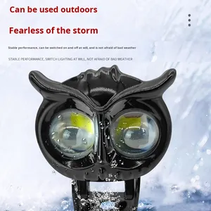 Ljz Owl Phía Trước LED Xe Máy Trang Bị Thêm Đèn Chống Thấm Nước Đèn Pha Kép Màu Sắc Chùm Cao Tích Hợp Spotlight 1 Ống Kính 1 Năm - Product Image 2