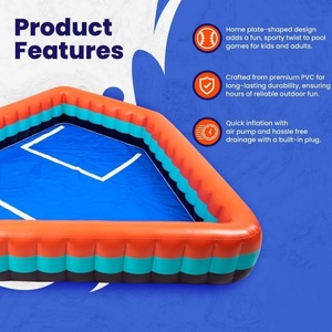 PVC <b>Inflatable</b> <b>Pool</b> Irregular Pentagon Shape 94.8*45.6*15.75 Inch Home Plate <b>for</b> Kids and Adults Yard Game Swimming <b>Pool</b> Fun - Product Image 3