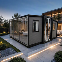 Maison préfabriquée en acier de 40 pieds avec 3 chambres, maison modulaire de luxe extensible avec cuisine et salon