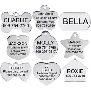 Nuevas Placas de Identificación para Perros de Acero Inoxidable, Etiquetas de Identificación para Mascotas con Forma de Hueso, Coloridas, de Doble Cara, Redondas y Personalizables - Product Image 5