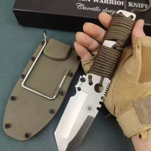 Cuchillo Táctico Personalizable de Alta Calidad, Acero Inoxidable, Fijo, Industrial, para Exteriores, con Funda de Nylon y Plástico, DIY, OEM, Resistente - Product Image 5