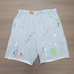 Pantalones Cortos para Hombre de Alta Calidad con Logotipo Personalizado, Diseño Pintado a Mano con Salpicaduras de Pintura, Tela French Terry - Product Image 1