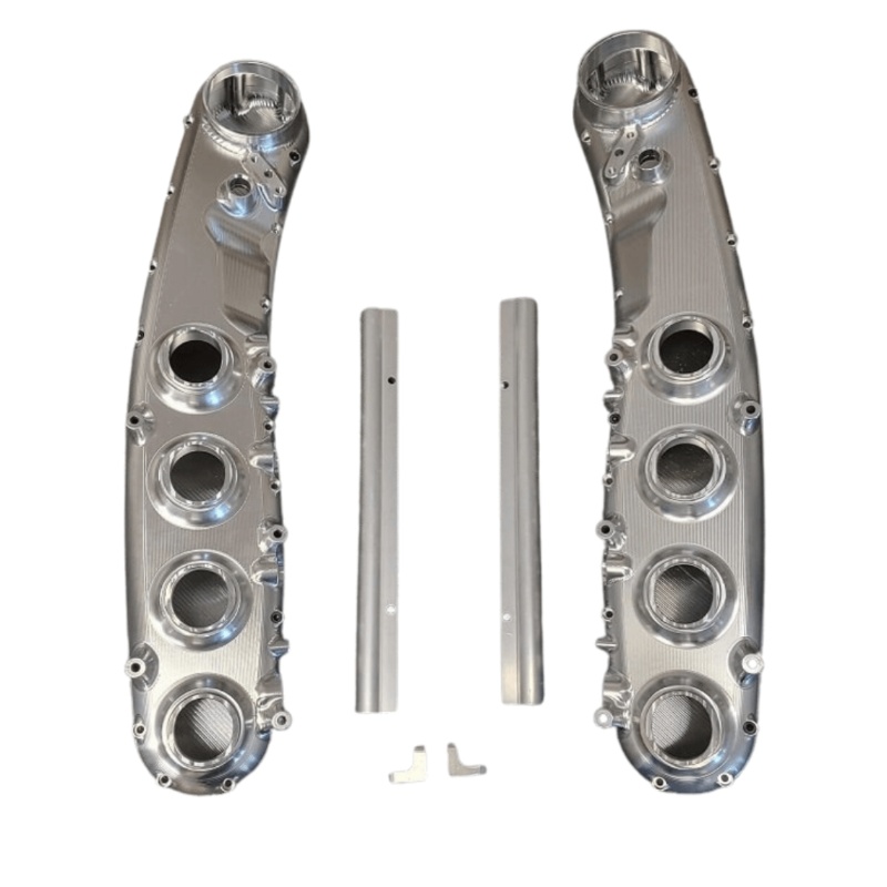 Custom CNC Machined Aluminum Intake Manifold for Performance Engine Airflow and Turbocharger System Tuning Applications