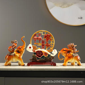 Nueva Figura Decorativa de Elefante Esculpida en Resina Epoxi China, Personalizada, para Decoración del Hogar, Entrada o Sala de Estar - Product Image 3