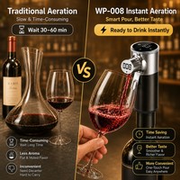 Distributeur de vin portable CE RoHS 1400mAh rechargeable par USB, pompe automatique, OEM, faible MOQ, distributeur de vin électrique directement de l'usine