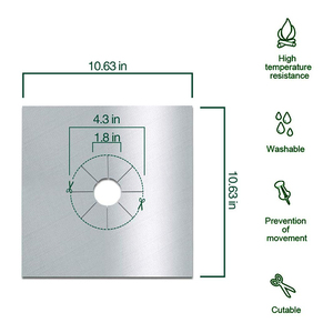 แผ่นป้องกันเตาแก๊สแบบทำความสะอาดง่าย สีเงิน ป้องกันคราบสกปรก ครอบหัวเตา - Product Image 4