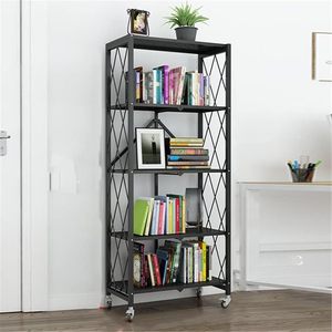 3-Layer Metal Removable Folding Power Rack Collapsible Stackable Home <b>Kitchen</b> <b>Storage</b> Folding Racks Medium Duty White Black - Product Image 4