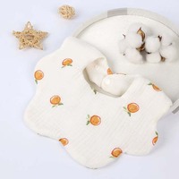 Nouveaux bavoirs pour bébé jetables imprimés en couleur unie 100% coton dentelle 360 degrés imperméables à franges stéréo pour bébé nouveau-né pétales