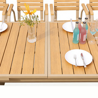 Ensemble de salle à manger d'extérieur moderne en aluminium pour villa et hôpital, table et chaises de jardin durables avec coussins imperméables