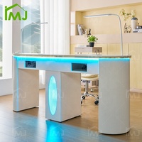 Salon de manucure moderne rangement double bureau Nail Tech Table Table de manucure en bois