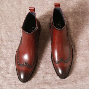 Botas de Tobillo Marrones de Alta Calidad para Hombre, Mocasines de Cuero Británico Lavado, Estilo Retro, con Cordones y Suela Goodyear, Impermeables - Product Image 2