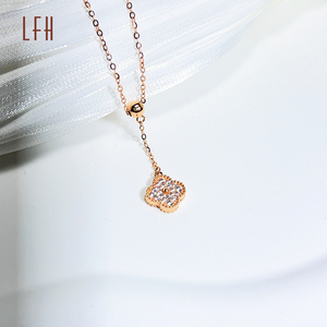 Collier à pendentif quatre cœurs d'amour, vente chaude, or, diamant, feuille de trèfle, colliers en forme de cœur, personnalisable, collier en zircon, trèfle, pour femmes - Product Image 5