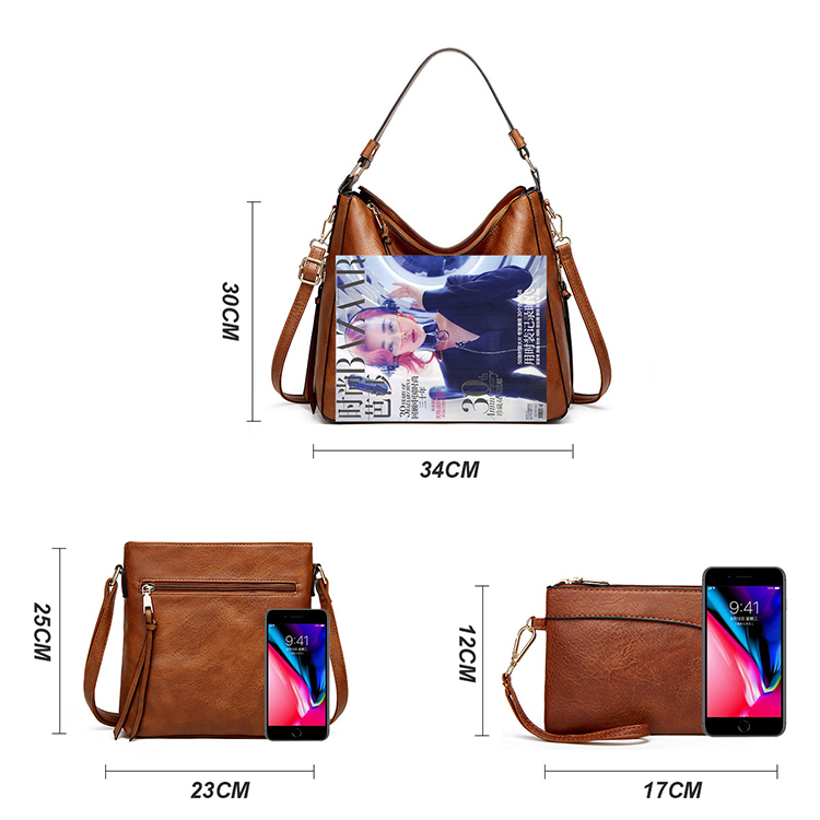 2022 fashion ladies shoulder Tote bags  3 in 1 Large Capacity PU Leather Purse and crossbody handbags sets for women