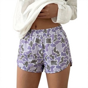 Shorts pour femmes à taille haute, imprimé léopard camouflage, doux, décontractés, pour l'été, shorts de détente légers, shorts de course pour un usage quotidien - Product Image 2
