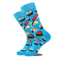 Nouveauté cadeaux personnalisé drôle motif chaussettes coton équipage heureux drôle fou coloré fruits nourriture chaussettes pour hommes femmes