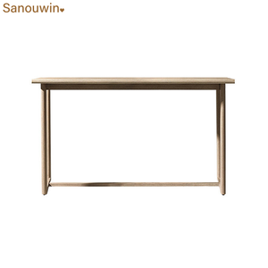 Nuevo estilo, <span class=keywords><strong>mesa</strong></span> <span class=keywords><strong>alta</strong></span> de madera de teca maciza, <span class=keywords><strong>mesa</strong></span> de barra de ratán de madera de teca duradera, muebles de exterior versátiles para uso en el hogar y el Hotel - Product Image 3