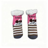 Gestreifte Tier-Winter-Stricksocken mit Niedlichen Cartoon-Motiven für Kleinkinder, Rutschfeste Einweg-Bodensocken mit Eisbär-Motiv
