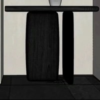 Table d'entrée contemporaine moderne en bois massif noir lumière de luxe arc silencieux de style chinois simple pour salon hôtel