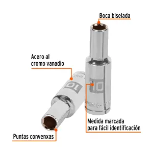Juego de Llaves de Tubo de 6 Puntas, 10 mm de Largo, Accionamiento de 1/2'', Marca TRUPER - Product Image 2