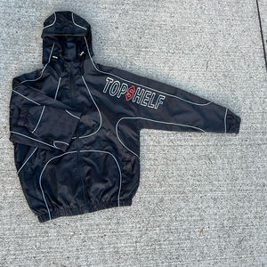 맞춤형 남성용 반사 집업 폴리에스터 나일론 윈드 브레이커 운동복 트랙 재킷 반바지 세트 솔리드 야외 러닝 스포츠웨어 - Product Image 1