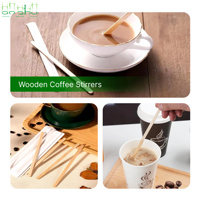 Boîte en papier kraft personnalisée, emballage écologique jetable, bâtonnets à café en bois de qualité supérieure, cuillères à thé