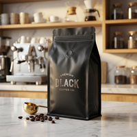 Herbruikbare aluminiumfolie koffiezakjes 250g 500g Biologisch afbreekbare zak met platte bodem, ventiel en ritssluiting