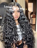 Vente en gros de demi-perruques 3 en 1 sans colle, avec bandeau, en forme de V et en forme de U, en cheveux indiens bouclés, en cheveux birmans et en perruques bouclées birmans