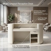 Nouveau 2026 – Comptoir de réception de bureau, salon, spa ou clinique, convertible, en bois, moderne, de luxe, avec LED, personnalisable, vente en gros