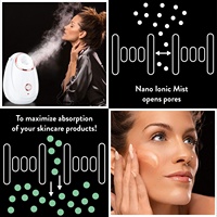 Vaporizador Facial Eléctrico Portátil Inteligente con Pulverizador Frío y Caliente Recargable, Nano Iónico, Gran Vapor, para Hidratación Facial en Casa
