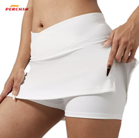 Jupe de tennis taille haute croisée en V pour femme avec short intégré, fente latérale, coupe ajustée, pour pickleball et golf, logo personnalisé