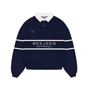Camisa de Golf de Algodón Grueso de 450 GSM, Corte Holgado, Bordado Clásico, Logotipo Personalizado, con Cierre - Product Image 3