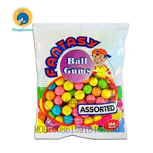 round assorted fruity flavor ball bubble gum in jar