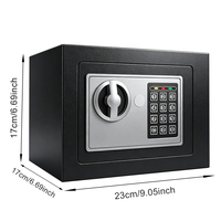 Caja Fuerte Digital Electrónica, Mini Caja de Seguridad para el Hogar, Caja Fuerte con Código Digital para Guardar Dinero, Joyas y Documentos
