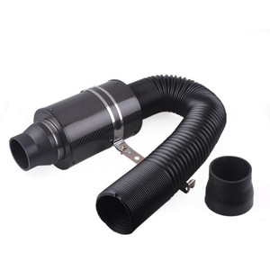 Tuyau d'admission d'air froid haute performance style fibre de carbone universel 76 mm pour modification et amélioration automobile - Product Image 1