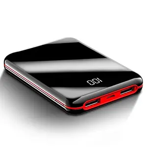 휴대용 충전기 30000 mAh 전원 은행 2 USB 미러 스크린 미니 PowerBank 10000mAh 외부 배터리 팩 스마트 휴대 전화
