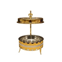 U.ray Nouveau Plateau de service suspendu pour buffet de restaurant, en acier inoxydable, isolé, maintien au chaud 4 heures, forme diamant, blanc doré
