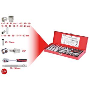 KS TOOLS Jeu de douilles 3/8 ", 30 pièces - Product Image 2