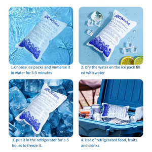 Paquete de hielo seguro de grado alimenticio reutilizable personalizado Paquete de hielo de gel de enfriamiento absorbente de agua Envío de alimentos con logotipo - Product Image 4