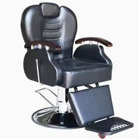 Fauteuil de Barbier Professionnel Moderne en Similicuir, Pompe Hydraulique Robuste, Fonction Réglable en Hauteur pour Usage Commercial Coiffure