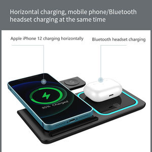 Organisateur <span class=keywords><strong>de</strong></span> bureau pour ordinateur portable avec chargeur sans fil 3 en 1 pour iPhone 15 14 13 Pro Max Watch, <span class=keywords><strong>charge</strong></span> rapide 15W, support <span class=keywords><strong>de</strong></span> téléphone - Product Image 6