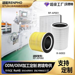 Best <b>Air</b> <b>Purifier</b> Filter H13 H12 H11 True <b>Hepa</b> Activated Carbon Pleated Element For RENPHO RP AP088 RP AP088W - Product Image 4