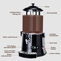 Machine à chocolat chaud de 10 L, distributeur de chocolat, machine à faire fondre le chocolat pour bar, machine à réchauffer le chocolat pour usage commercial