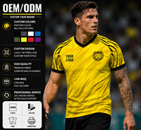 Maillot de football en sublimation de haute qualité en gros, T-shirt personnalisé pour homme, maillot de football rétro jaune original, uniformes de football