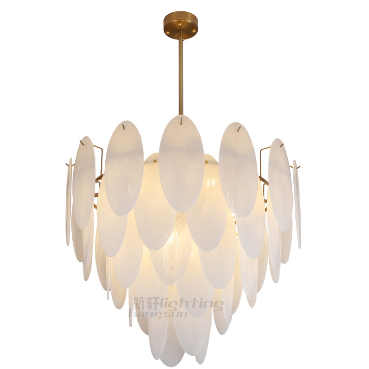 2022 round indoor luxury pendant light hanging lights nordic modern white handmade glass chandeliers for home