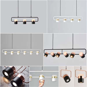 Candelabro de varios cabezales moderno para decoración del hogar, comedor, tira larga colgante, luz colgante giratoria - Product Image 6